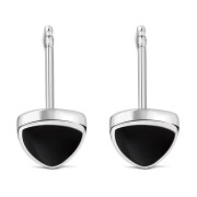 Black Onyx Reuleaux Triangle Silver Earrings, e390st